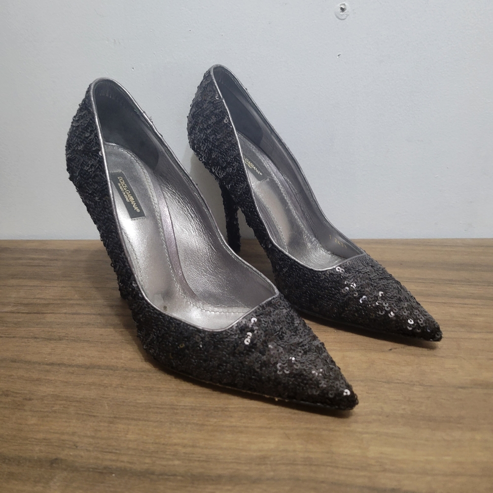 Dolce & Gabbana Glittering Black Heels